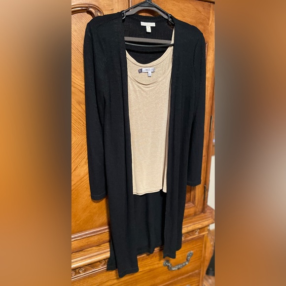 Dana Buchman Long Black Cardigan Sweater Size Medium - Picture 3 of 10